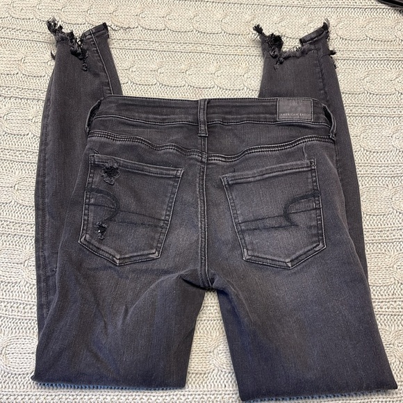 American Eagle denim black jegging next level stretch skinny jeans size 4 - Picture 7 of 8